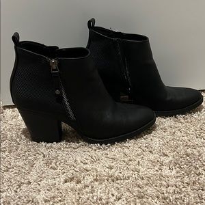 Black heeled booties